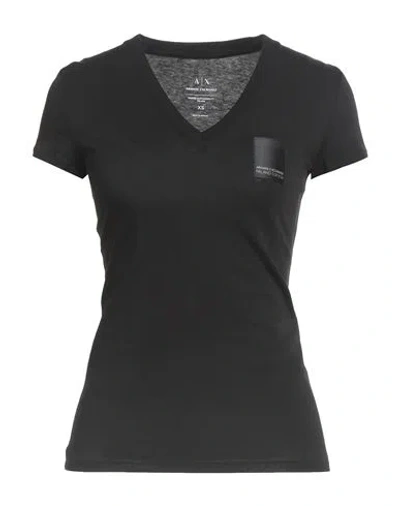 Armani Exchange Woman T-shirt Black Size L Cotton
