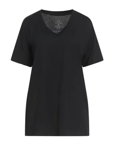 Armani Exchange Woman T-shirt Black Size L Cotton