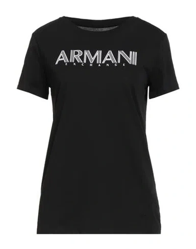 Armani Exchange Woman T-shirt Black Size L Cotton