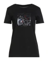 Armani Exchange Woman T-shirt Black Size L Cotton