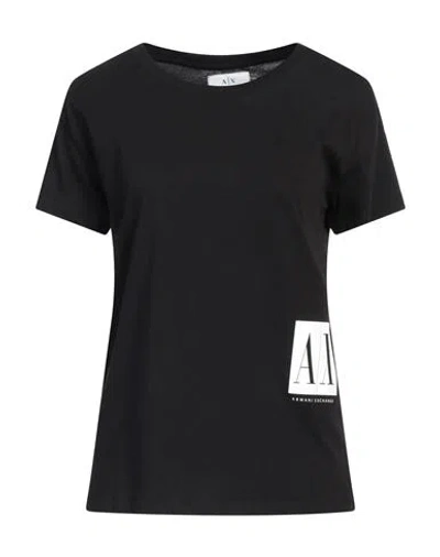 Armani Exchange Woman T-shirt Black Size L Cotton