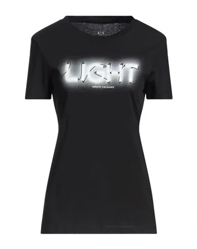 Armani Exchange Woman T-shirt Black Size L Cotton
