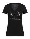 Armani Exchange Woman T-shirt Black Size L Cotton In Black