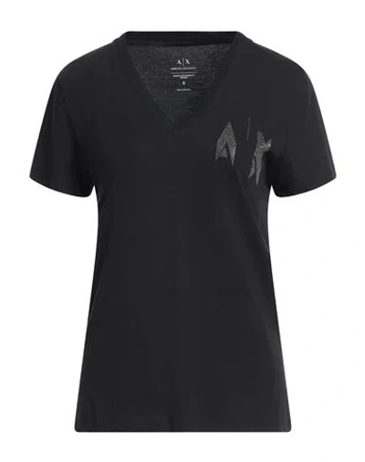 Armani Exchange Woman T-shirt Black Size L Cotton