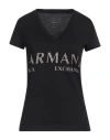 Armani Exchange Woman T-shirt Black Size L Cotton In Black