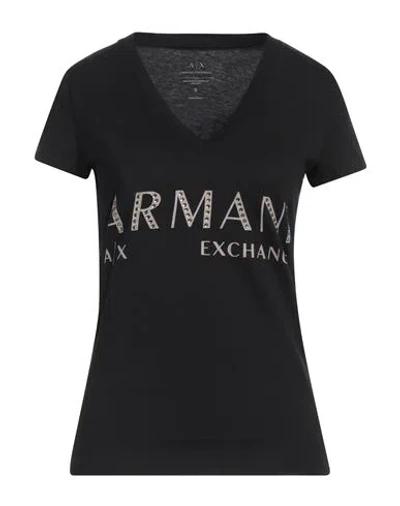 Armani Exchange Woman T-shirt Black Size L Cotton