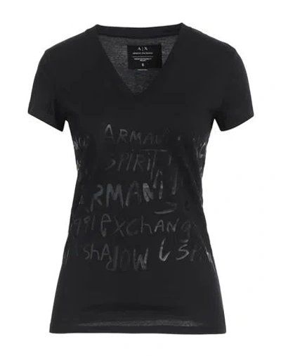Armani Exchange Woman T-shirt Black Size L Cotton In Black