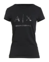 Armani Exchange Woman T-shirt Black Size L Cotton, Elastane