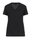 Armani Exchange Woman T-shirt Black Size M Polyester, Cotton In Black