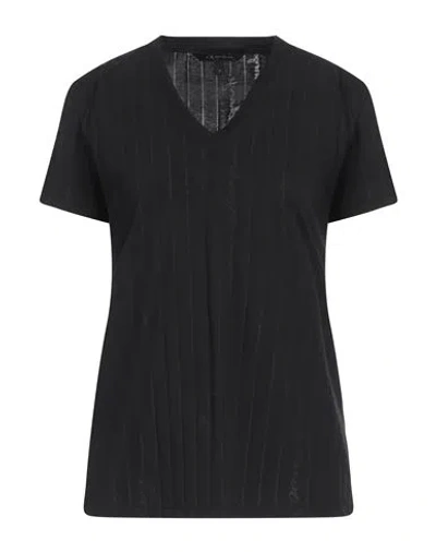 Armani Exchange Woman T-shirt Black Size M Polyester, Cotton