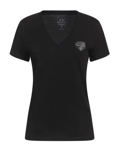 Armani Exchange Woman T-shirt Black Size M Cotton