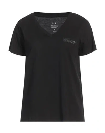 Armani Exchange Woman T-shirt Black Size M Cotton