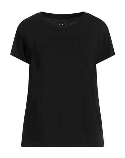 Armani Exchange Woman T-shirt Black Size M Cotton
