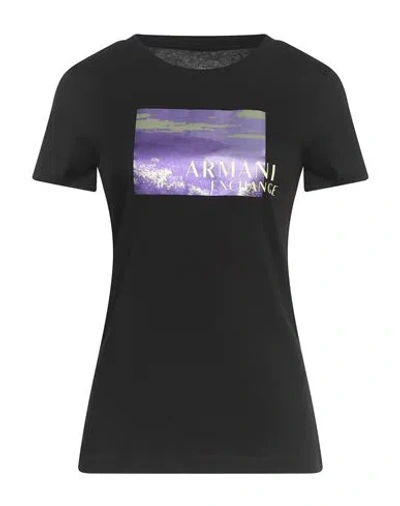 Armani Exchange Woman T-shirt Black Size M Cotton