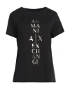 Armani Exchange Woman T-shirt Black Size Xs Cotton In Black