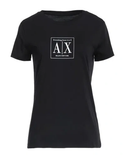 Armani Exchange Woman T-shirt Black Size L Pima Cotton