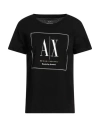 Armani Exchange Woman T-shirt Black Size S Cotton