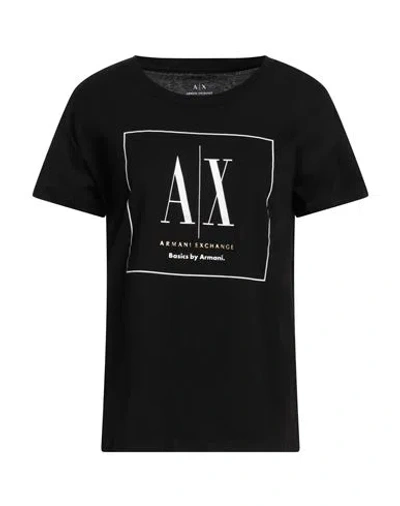 Armani Exchange Woman T-shirt Black Size S Cotton