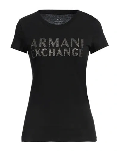 Armani Exchange Woman T-shirt Black Size S Cotton