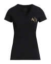 Armani Exchange Woman T-shirt Black Size Xs Cotton, Elastane