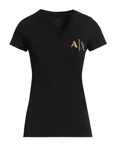 Armani Exchange Woman T-shirt Black Size Xs Cotton, Elastane