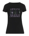 Armani Exchange Woman T-shirt Black Size Xs Cotton, Elastane