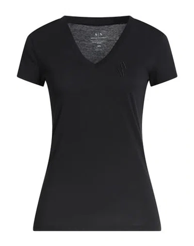 Armani Exchange Woman T-shirt Black Size Xs Organic Cotton