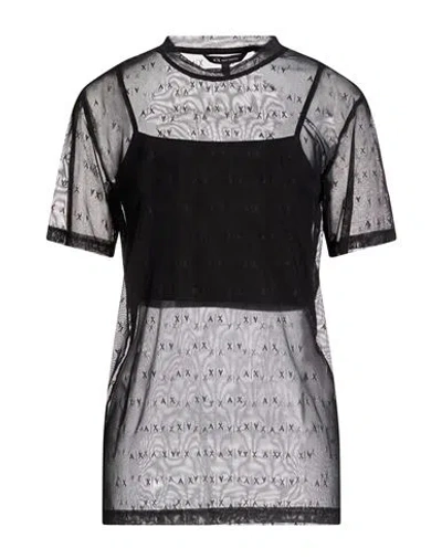 Armani Exchange Woman T-shirt Black Size Xs Polyamide, Elastane