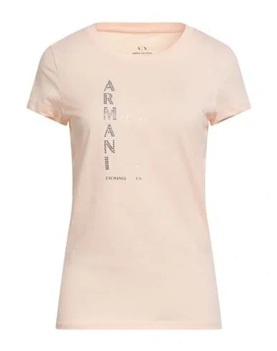 Armani Exchange Woman T-shirt Blush Size L Cotton In Pink