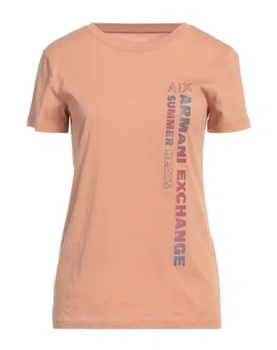 Armani Exchange Woman T-shirt Blush Size L Cotton In Pink