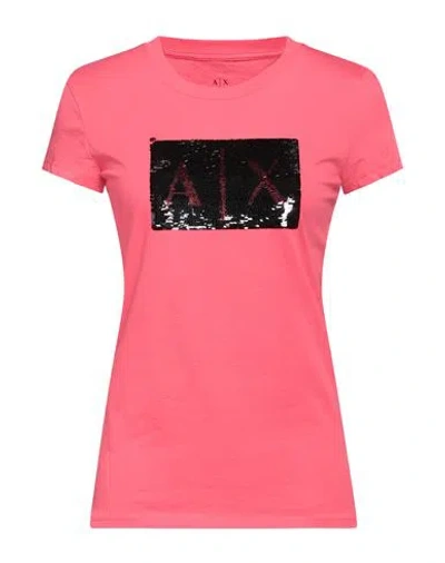 Armani Exchange Woman T-shirt Coral Size S Cotton In Red