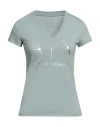 Armani Exchange Woman T-shirt Light Green Size L Cotton