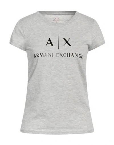 Armani Exchange Woman T-shirt Light Grey Size Xs Polyester, Cotton