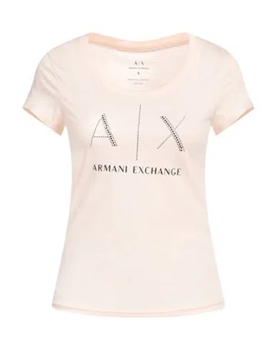 Armani Exchange Woman T-shirt Light Pink Size L Cotton