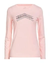 Armani Exchange Woman T-shirt Light Pink Size M Cotton In Gold
