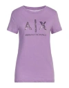 Armani Exchange Woman T-shirt Light Purple Size L Cotton
