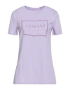Armani Exchange Woman T-shirt Lilac Size L Cotton In Purple