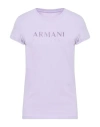 Armani Exchange Woman T-shirt Lilac Size L Cotton In Purple