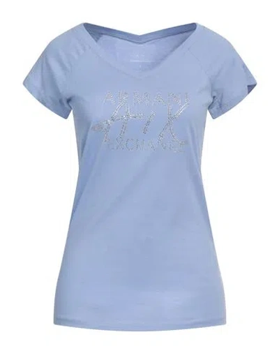 Armani Exchange Woman T-shirt Lilac Size L Cotton In Purple