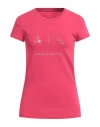 Armani Exchange Woman T-shirt Magenta Size L Cotton, Elastane In Pink