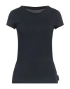 Armani Exchange Woman T-shirt Midnight Blue Size L Cotton In Black