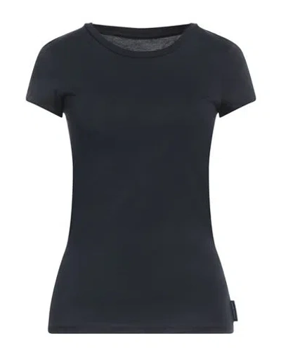 Armani Exchange Woman T-shirt Midnight Blue Size L Cotton In Black