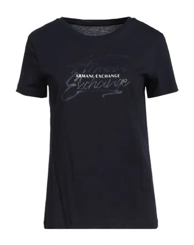 Armani Exchange Woman T-shirt Midnight Blue Size L Cotton