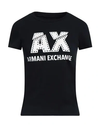 Armani Exchange Woman T-shirt Midnight Blue Size L Cotton, Elastane