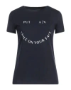 Armani Exchange Woman T-shirt Navy Blue Size L Cotton