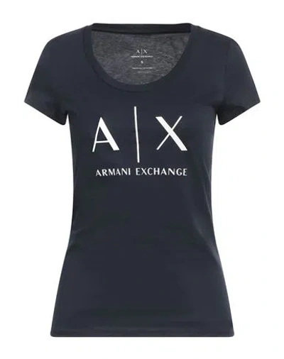 Armani Exchange Woman T-shirt Navy Size L Pima Cotton