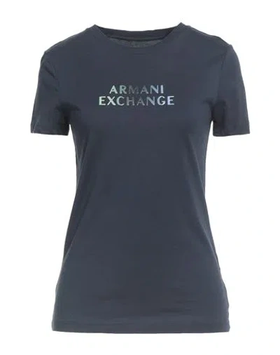 Armani Exchange Woman T-shirt Navy Size M Cotton