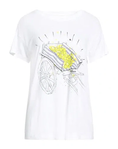 Armani Exchange Woman T-shirt Off White Size L Viscose, Linen