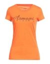 Armani Exchange Woman T-shirt Orange Size S Cotton