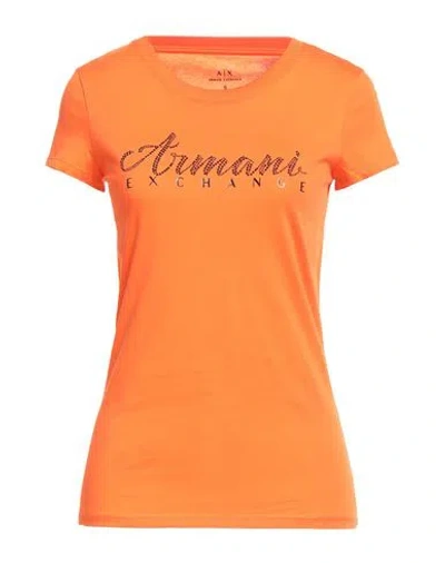 Armani Exchange Woman T-shirt Orange Size S Cotton